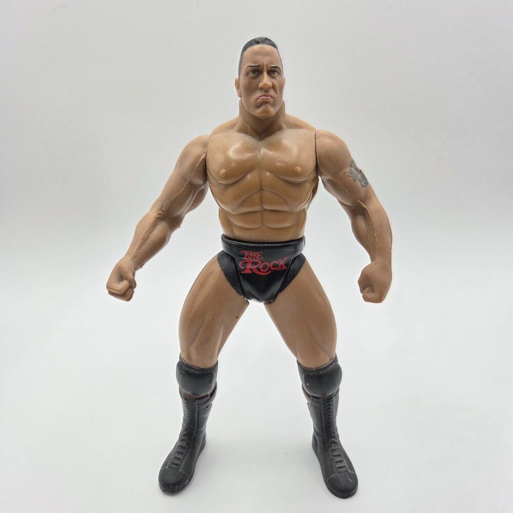 Vintage 2001 Jakks Pacific Dwayne the Rock Johnson Rubber Arms Action Figure